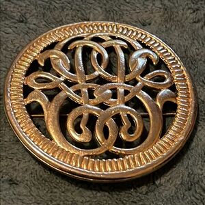 Gold Circular Brooch